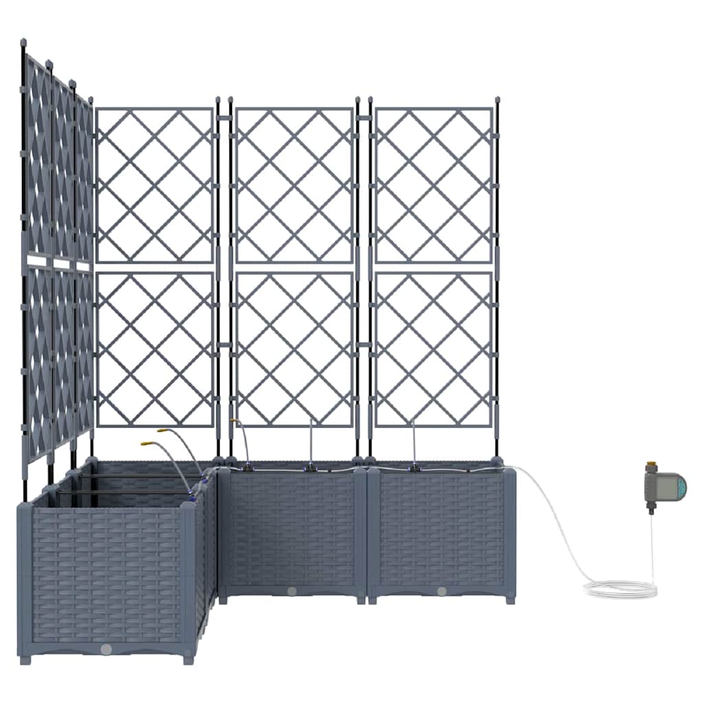 Garten-Pflanzgefäß 4 Stk. Braun 160 x 40 x 22 cm PP
