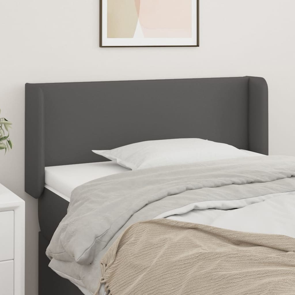 Kopfteil mit Ohren Creme 83x16x78/88 cm Kunstleder