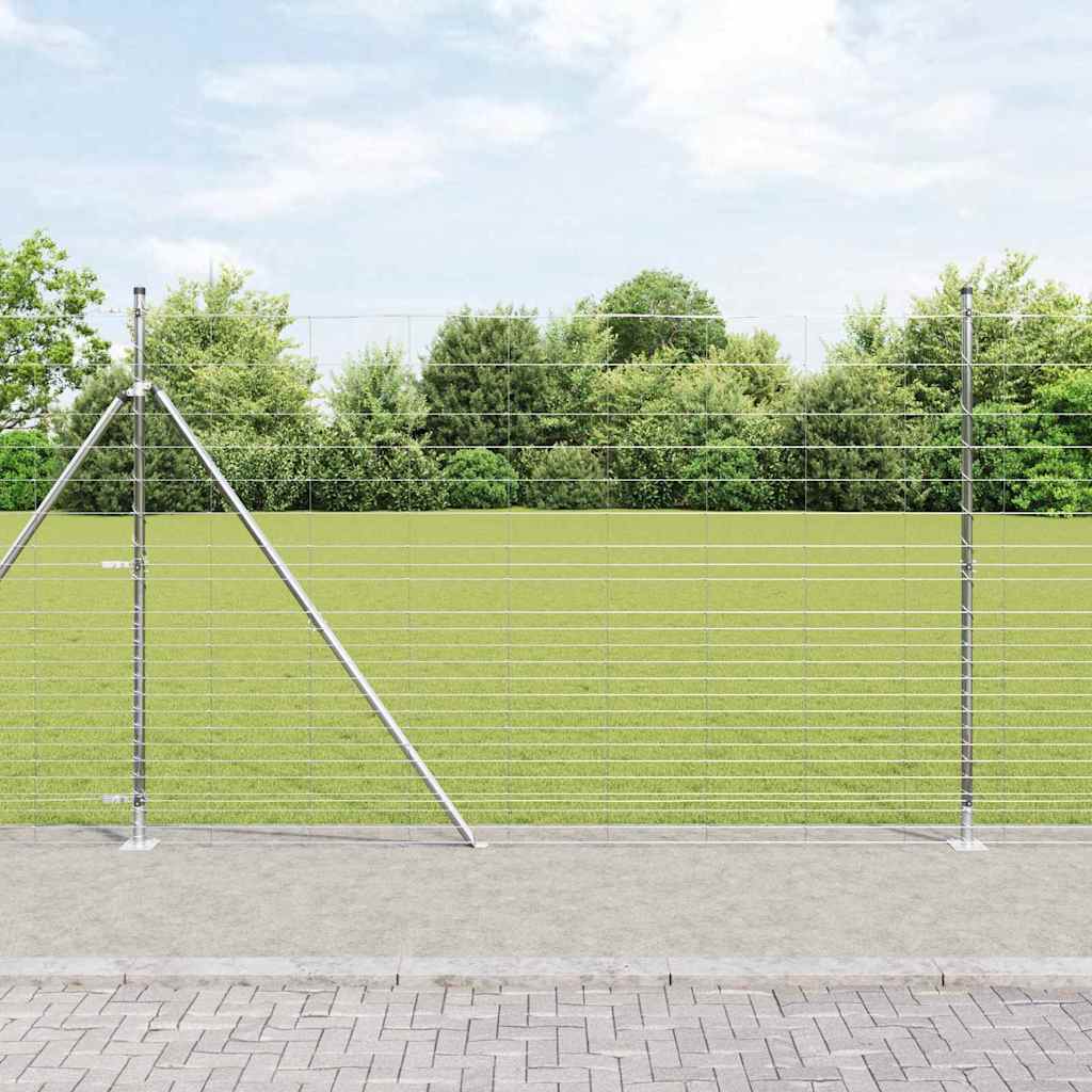 Ground Fix Geschweißter Drahtzaun 25 x 0,8 m Silber Netz