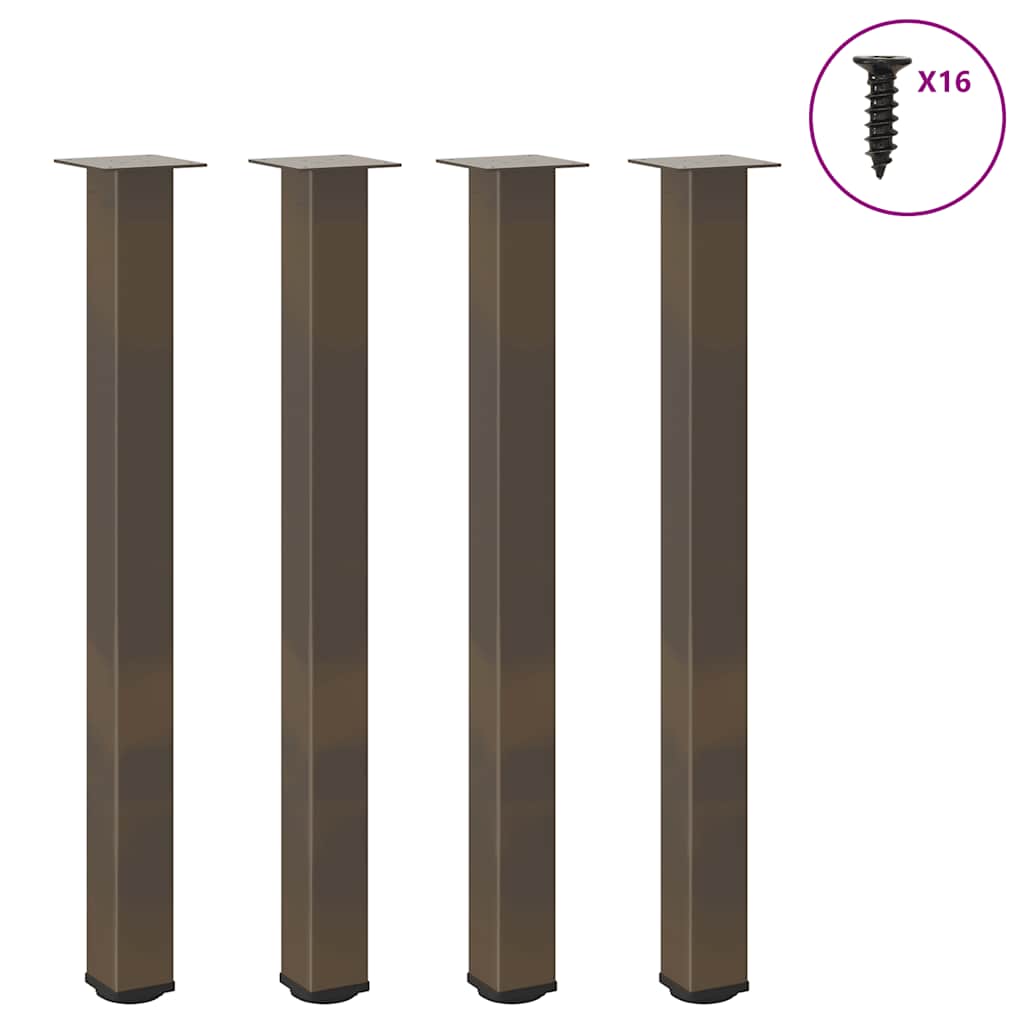 Bartischbeine 4 Stk. Schwarz 100-102 cm Stahl