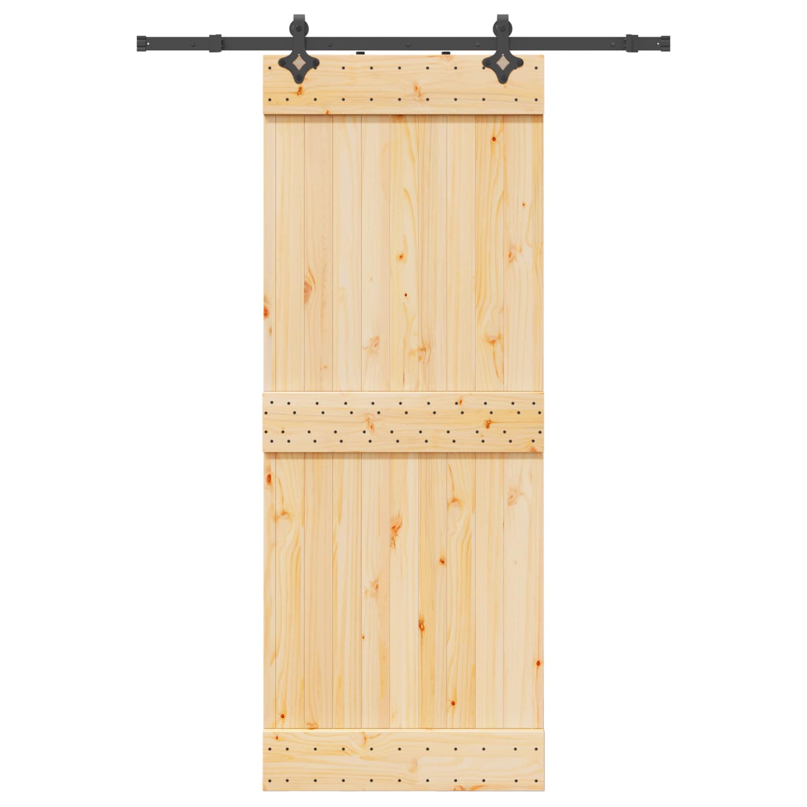 Schiebetür NARVIK Natürlich und Schwarz 70 x 210 cm (152,5 cm)