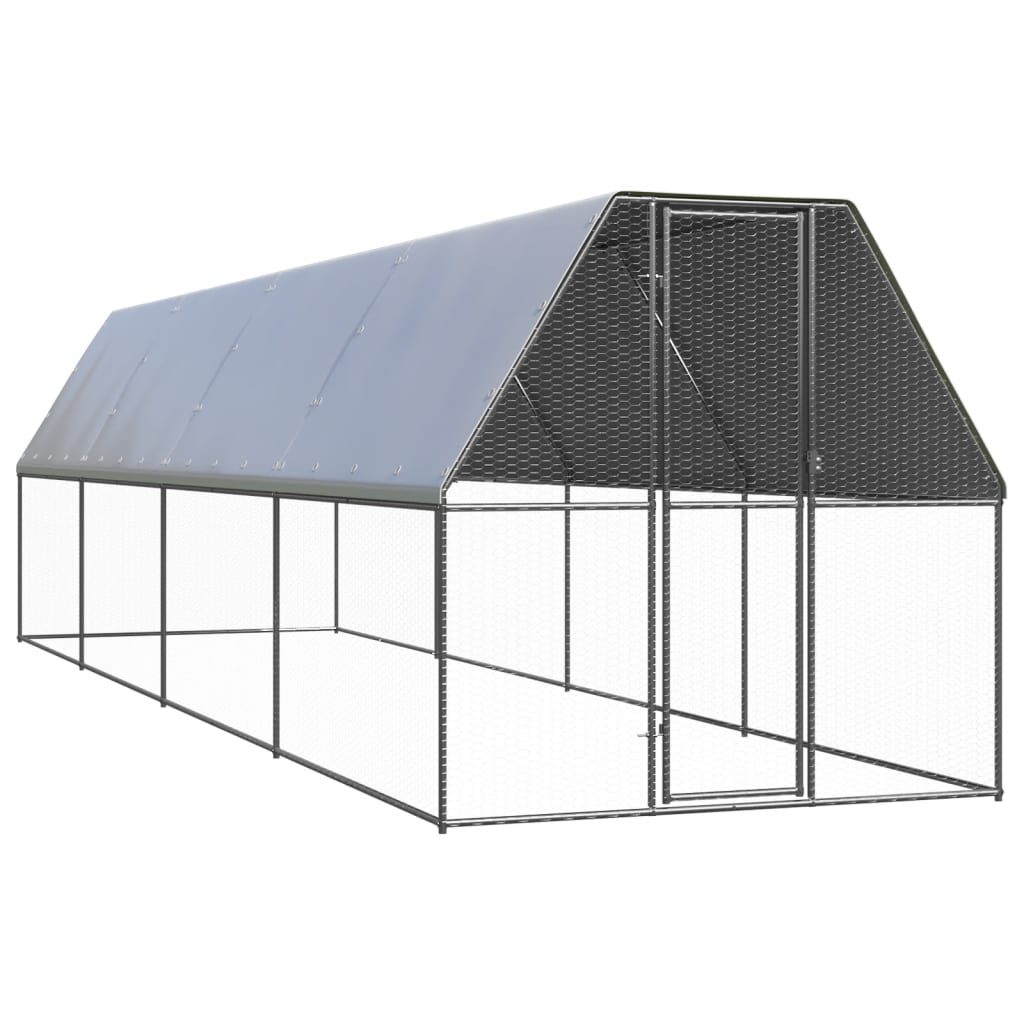 Outdoor-Hühnerkäfig 2x4x2 m Verzinkter Stahl