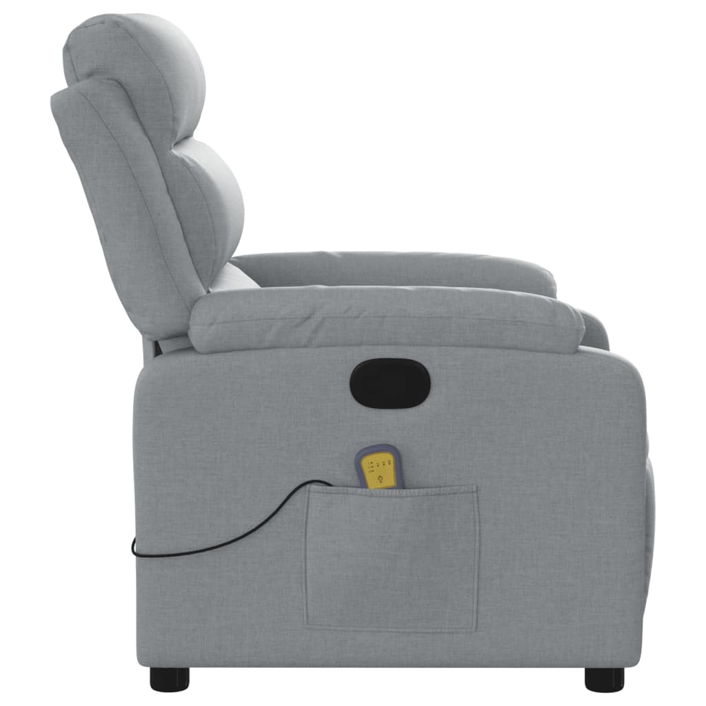 Massage-Relaxsessel, hellgrauer Stoff