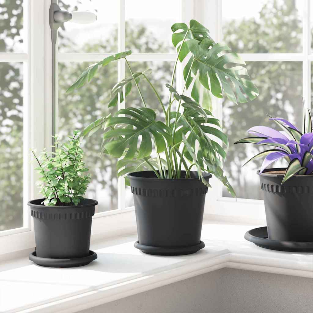 Blumentöpfe 6 pcs Ziegelrot Ø 12,5 x 10 cm Kunststoff