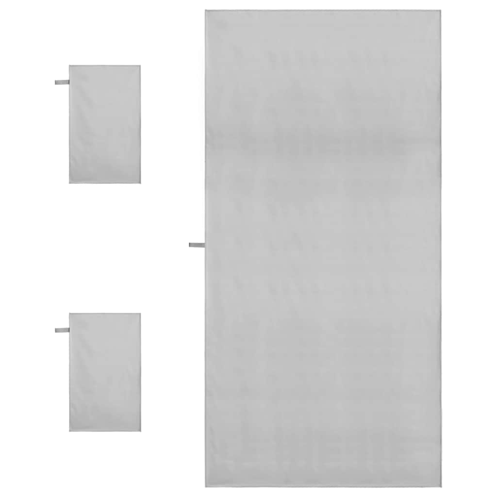 Sporthandtuch Set 3 pcs Schwarz Polyester und Polyamid