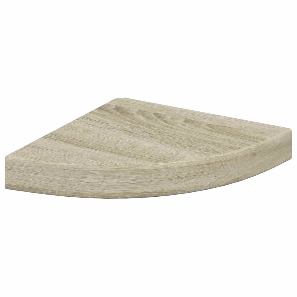 Schwebende Eckregale 2 Stk. Hochglanz-Weiß 25x25x3,8 cm MDF