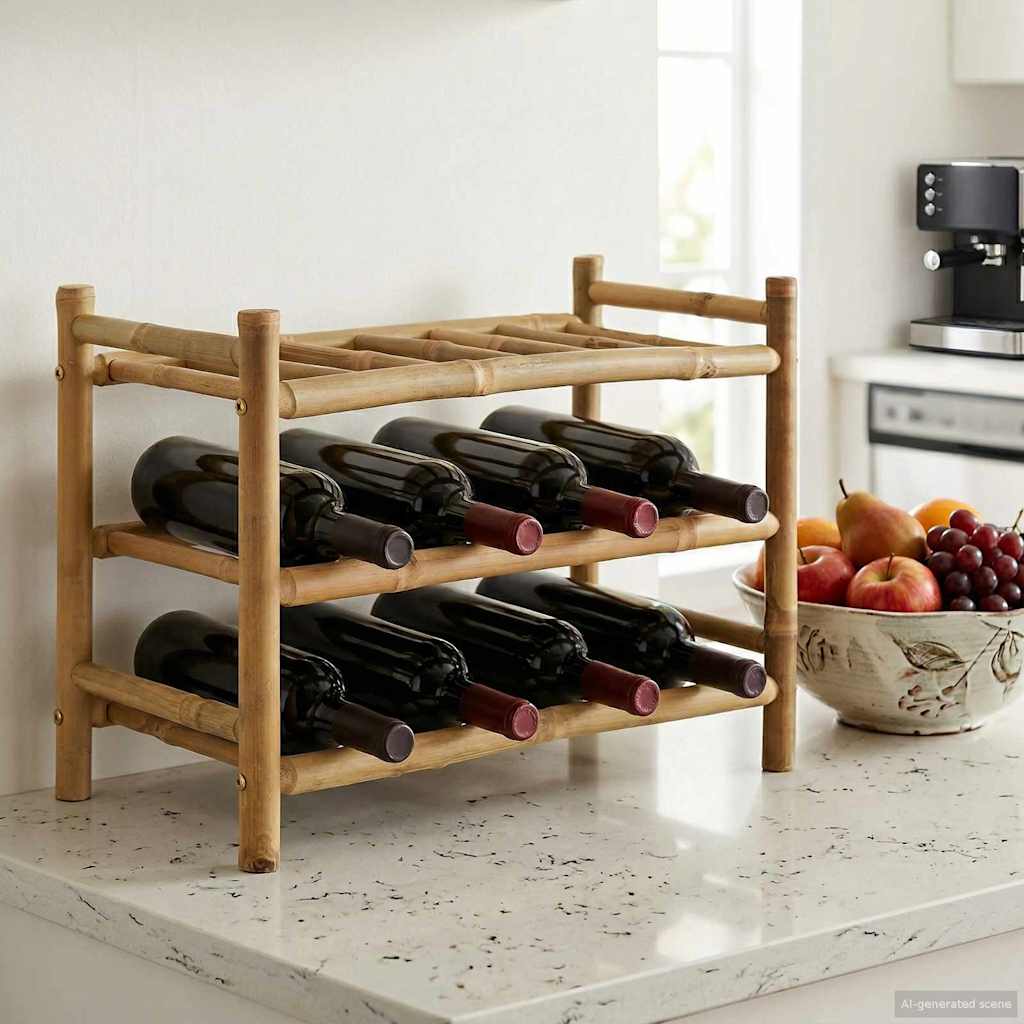 Weinregal Natur 32,5 x 29,5 x 36 cm Bambus