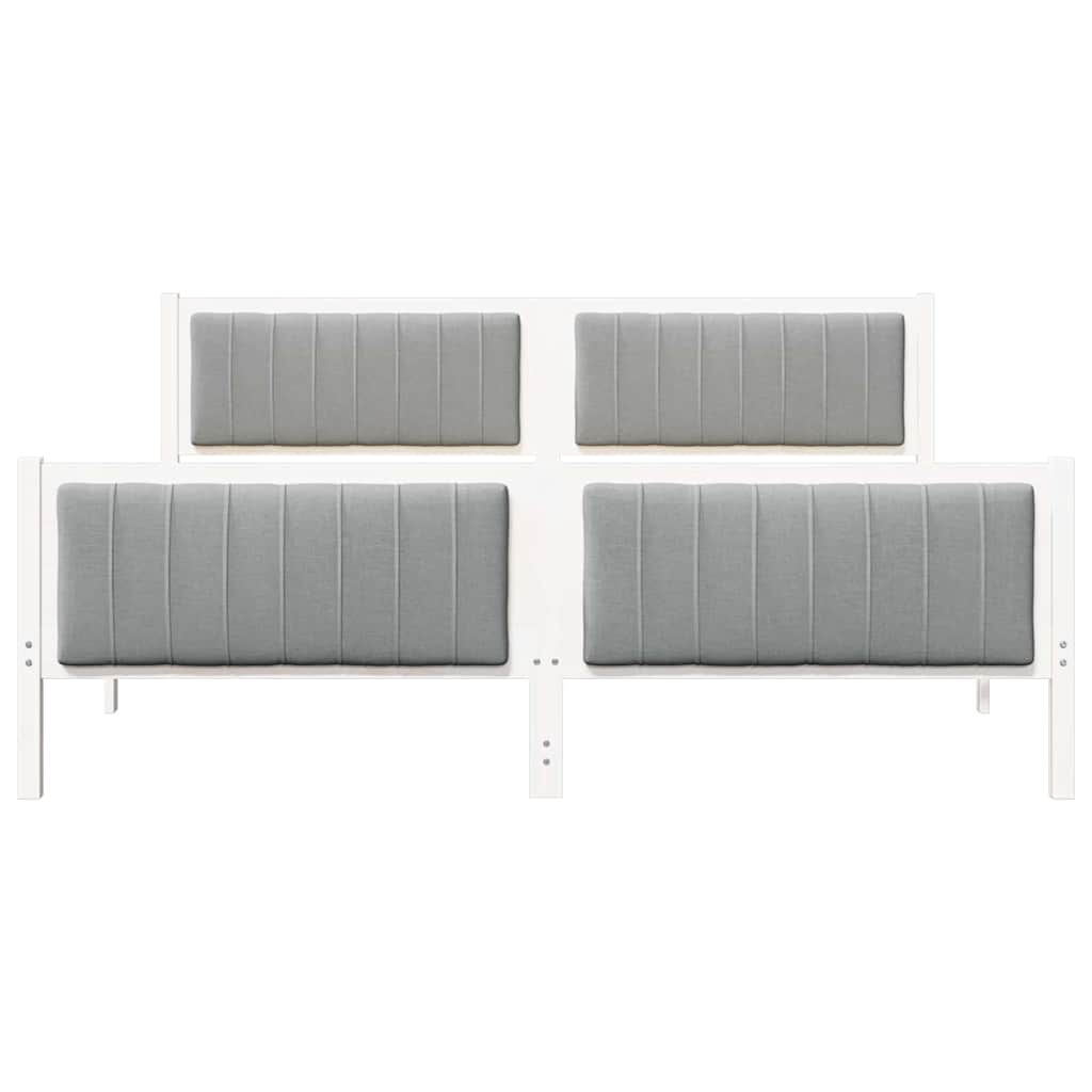 Bettgestell Braun und hellgrau 200 x 200 cm Massivholz Kiefer
