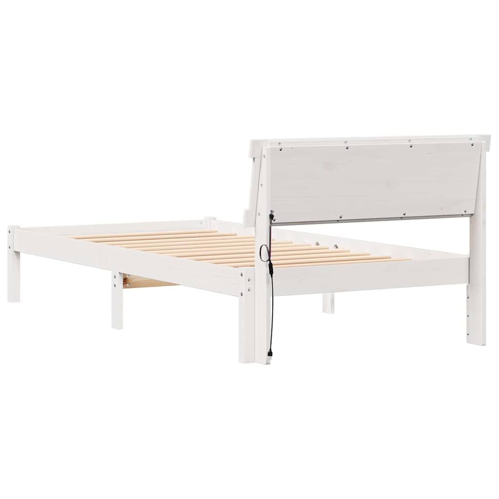 Bettgestell mit Kopfteil Braun 200 x 200 cm Massivholz Kiefer
