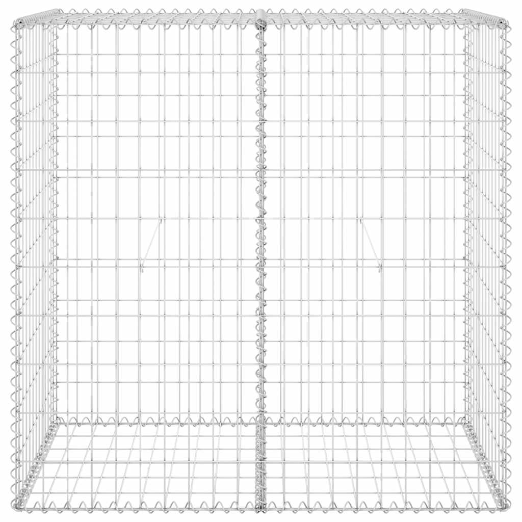 Gabionenwand mit Abdeckung Verzinkter Stahl 60x30x100 cm