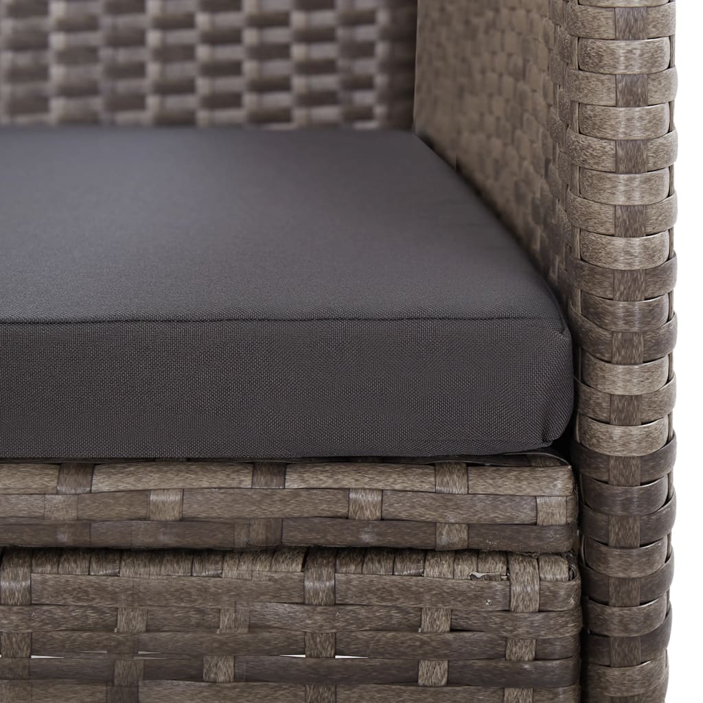 Garten-Liegestühle 2 Stk. mit Auflagen Poly Rattan Schwarz