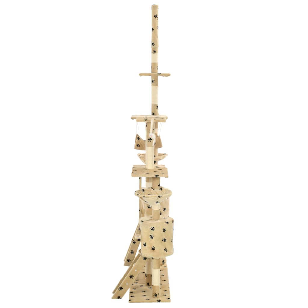Katzen-Kratzbaum mit Sisal-Kratzsäulen 230 - 250 cm Beige