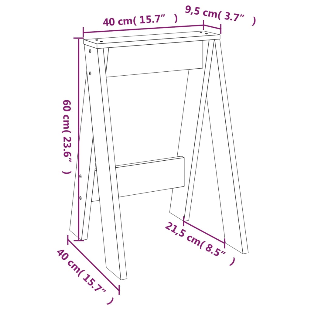 Hocker 2 Stk. 40x40x45 cm Massivholz Kiefer