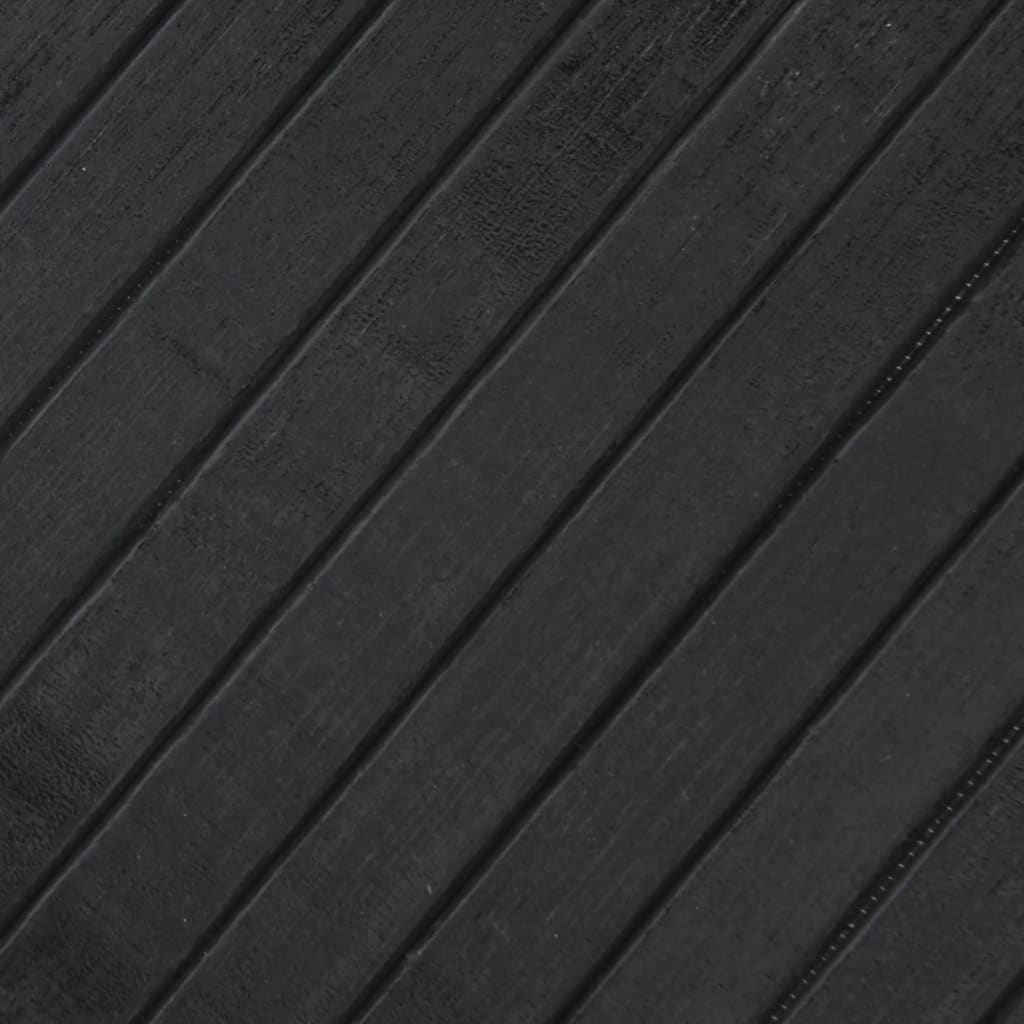 Teppich Rund Schwarz 60 cm Bambus