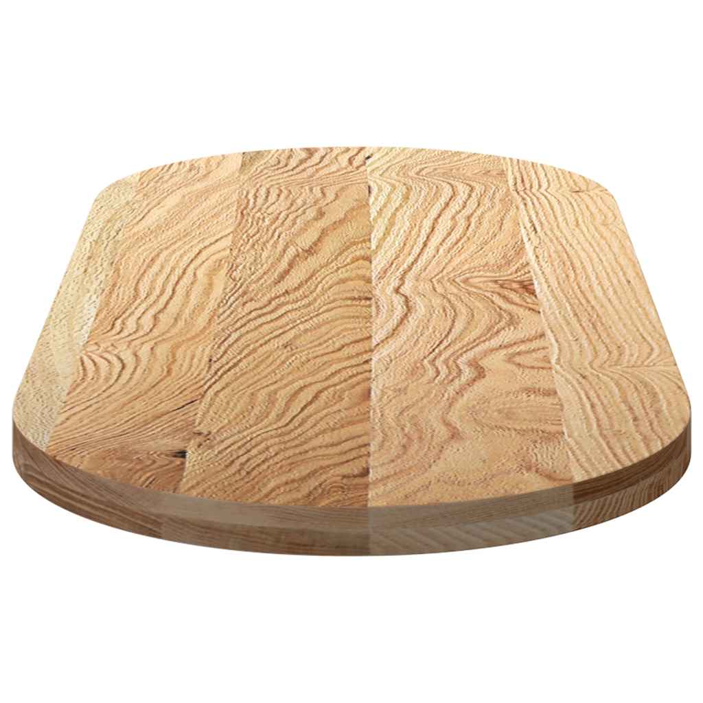 Tischplatte 80x40x2 cm Massivholz Eiche Oval