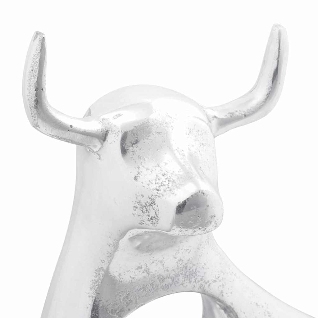 Stierskulptur Silber 37 x 44 x 17 cm Aluminium