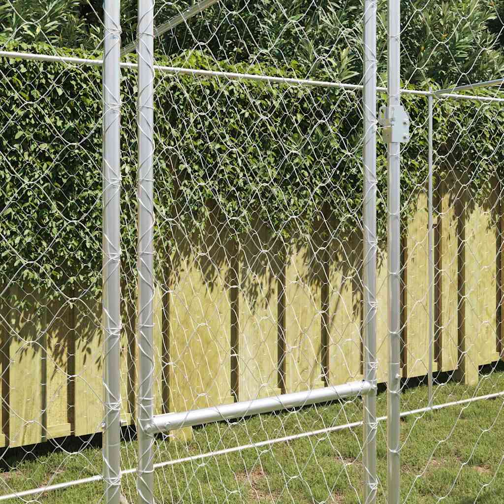 Hundezwinger mit Tür Grau 2x2x1,5 m Verzinkter Stahl