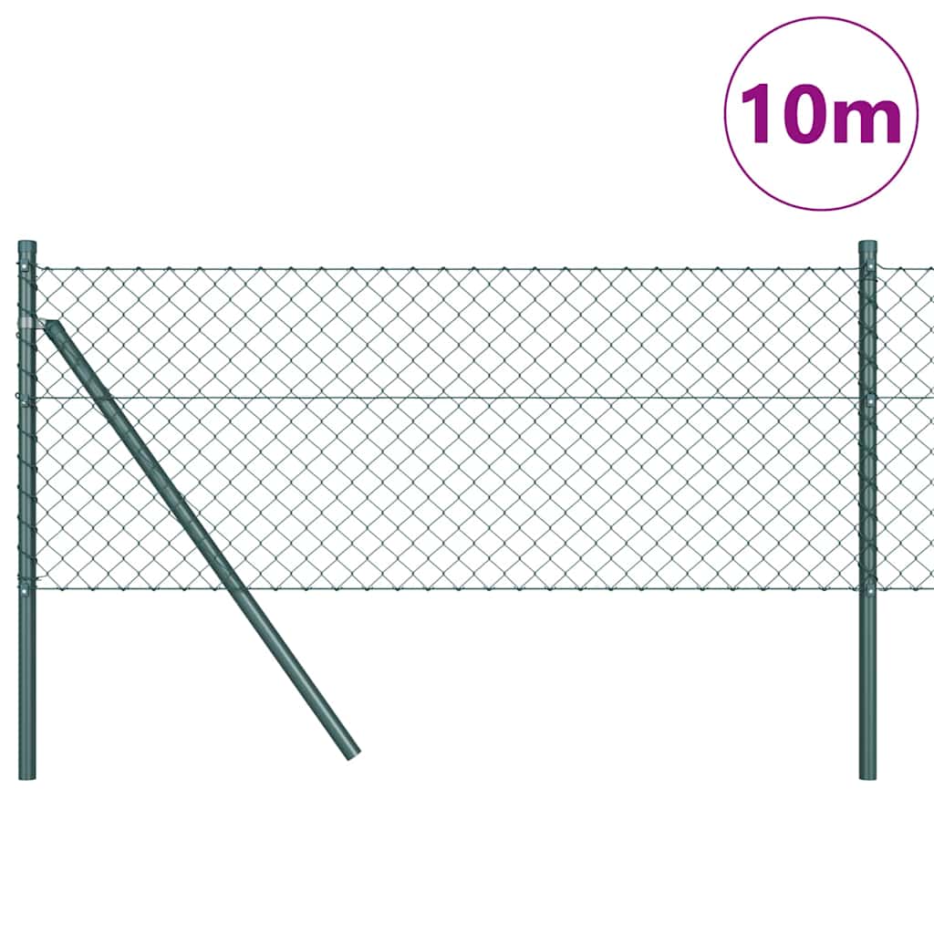 Outdoor Kettenglied-Zaun Erdfixierung 10 x 0,4 m Grün Netz