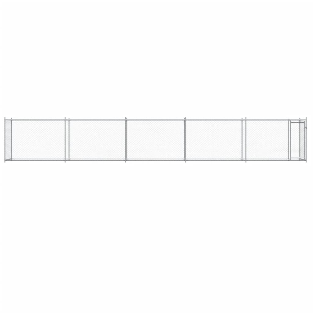 Hundezwinger mit Tür Grau 2x2x1,5 m Verzinkter Stahl