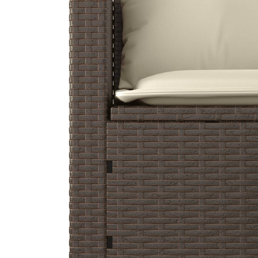 3-tlg. Garten-Sofagarnitur mit Kissen Schwarz Poly Rattan