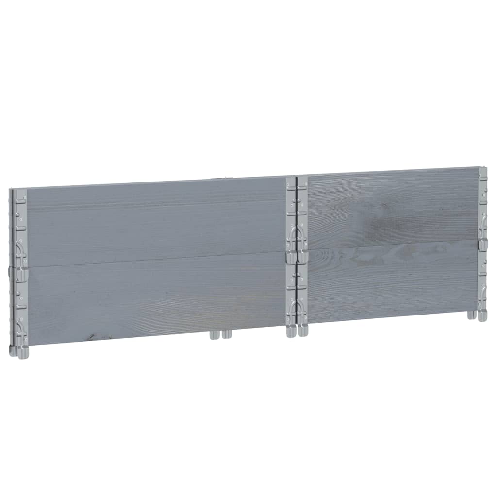Paletten-Aufsatzrahmen Schwarz 80x60 cm Massivholz Kiefer