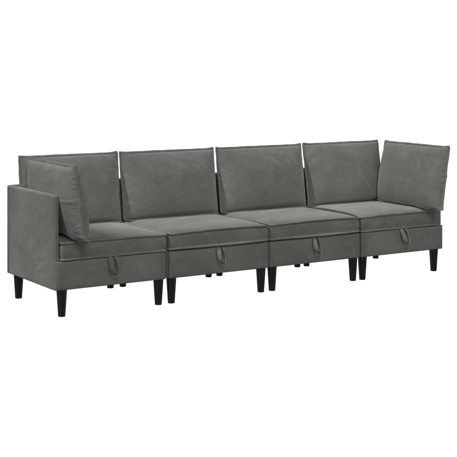 Wohnzimmergarnitur mit Kissen mit Speicher 3 pcs Hellgrau Samt