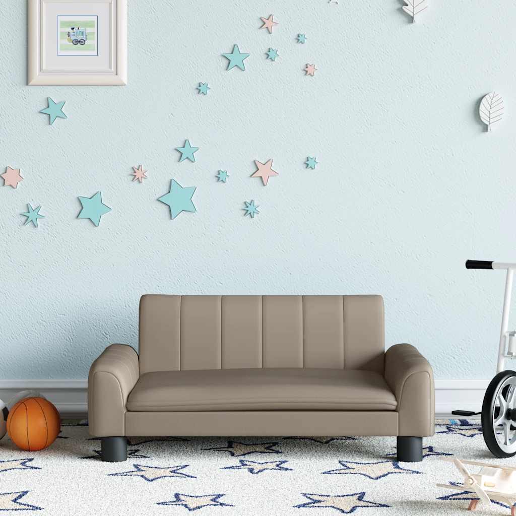 Kindersofa Schwarz 70x45x30 cm Kunstleder
