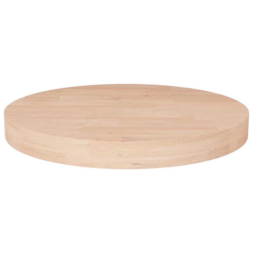 Runde Tischplatte Ø30x1,5 cm Unbehandeltes Massivholz Eiche