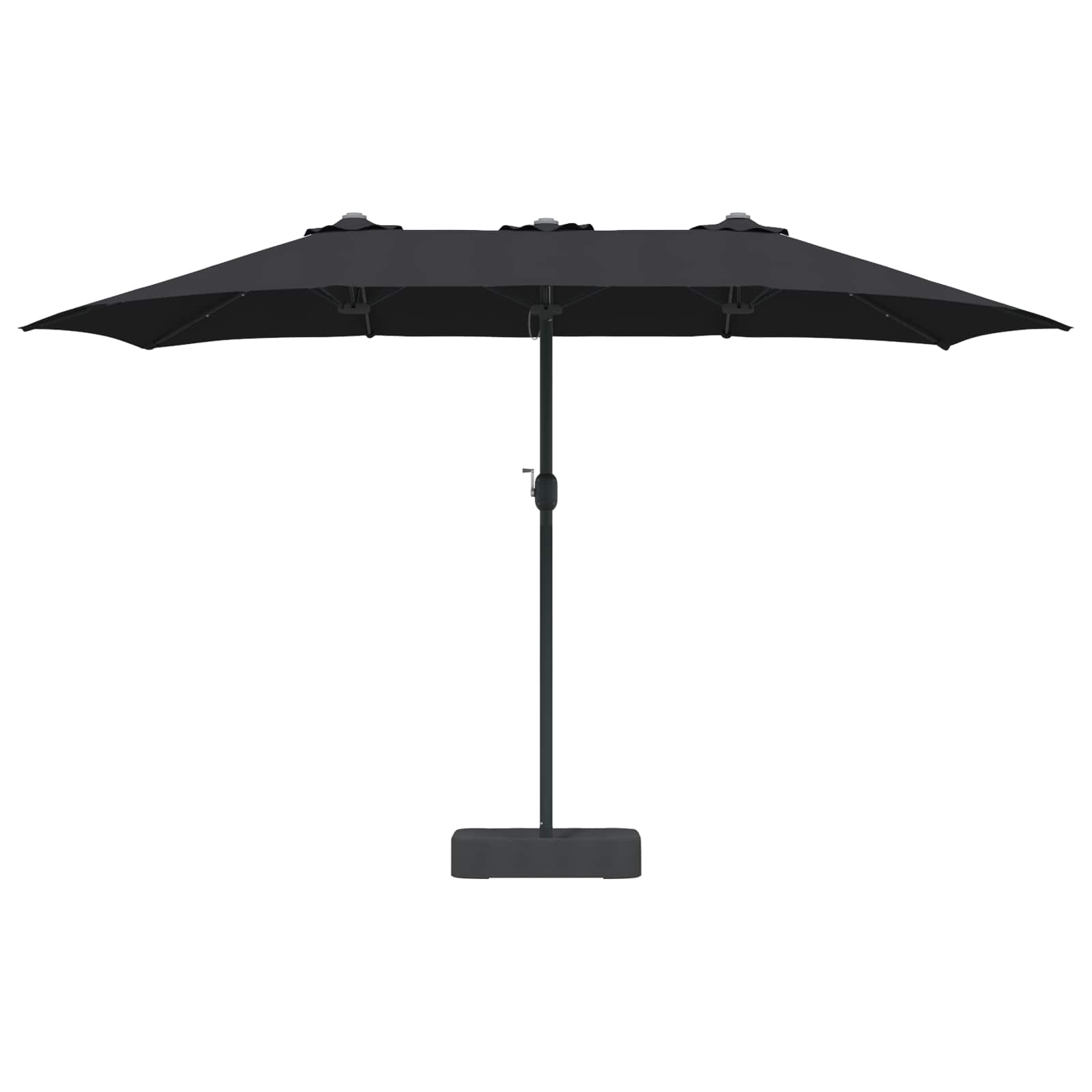 Garten-Sonnenschirm Sand und Anthrazit 385 x 209 x 244 cm