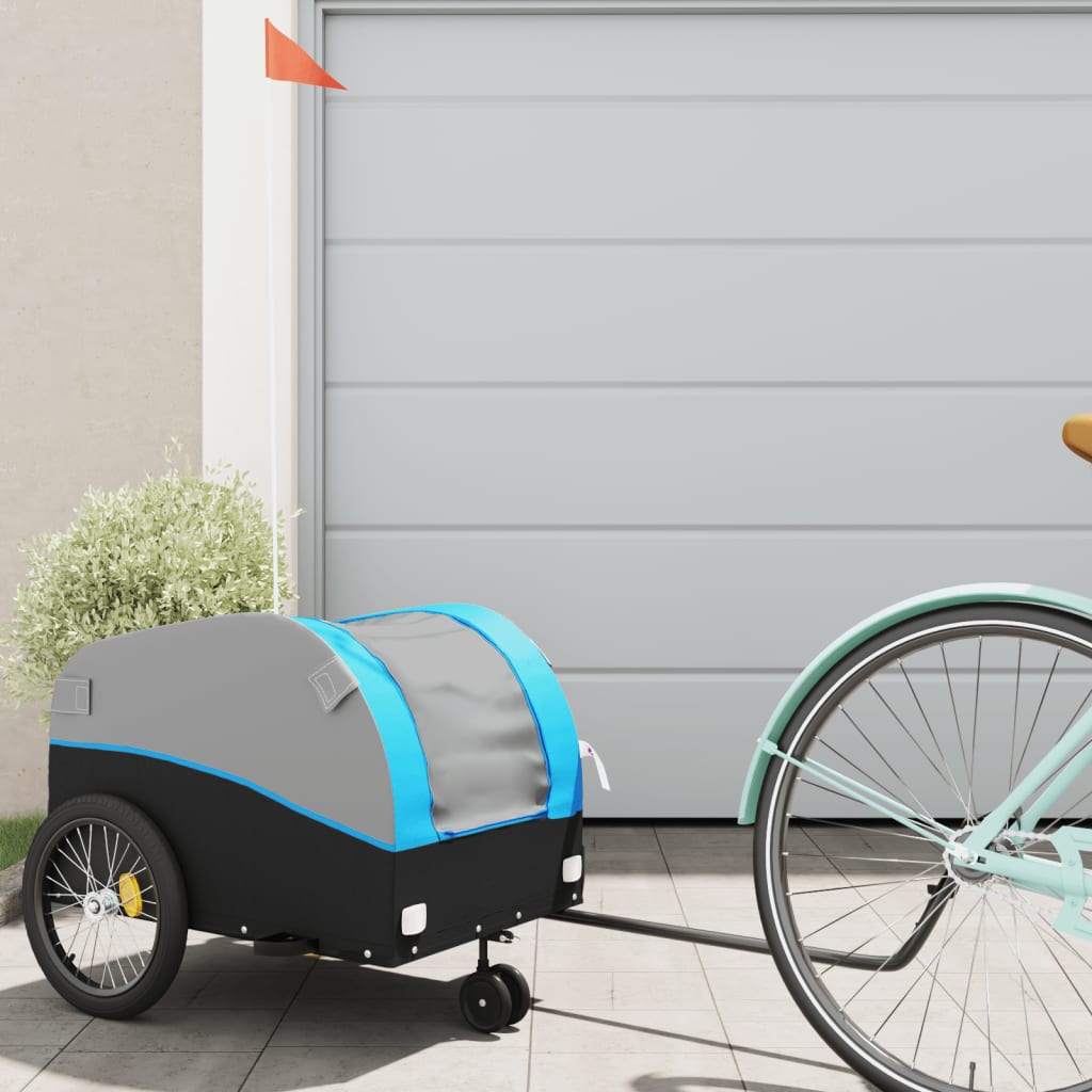 Fahrradanhänger Schwarz und Orange 30 kg Eisen