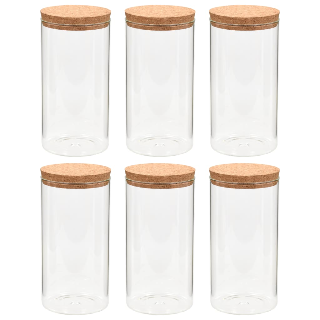 Vorratsgläser mit Korkdeckel 6 Stk. 1100 ml