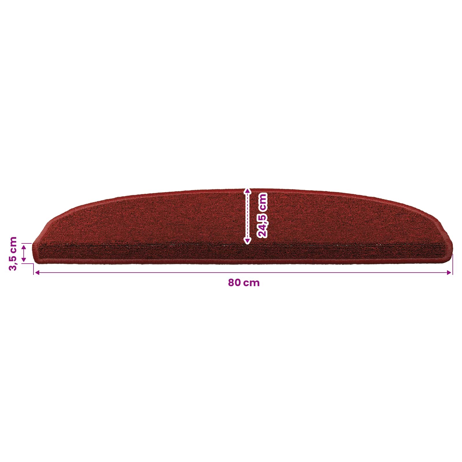 Stufenmatten 15 Stk. 56x17x3 cm Anthrazit Halbrund