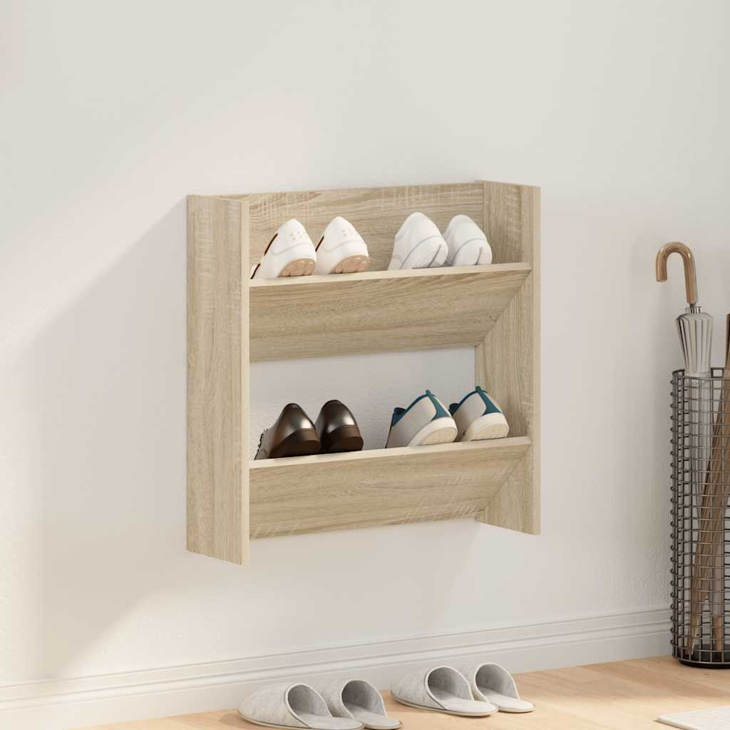 Wand-Schuhschränke 4 Stk. Weiß 60x18x60 cm Holzwerkstoff