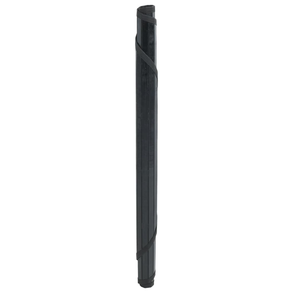 Teppich Rund Schwarz 60 cm Bambus