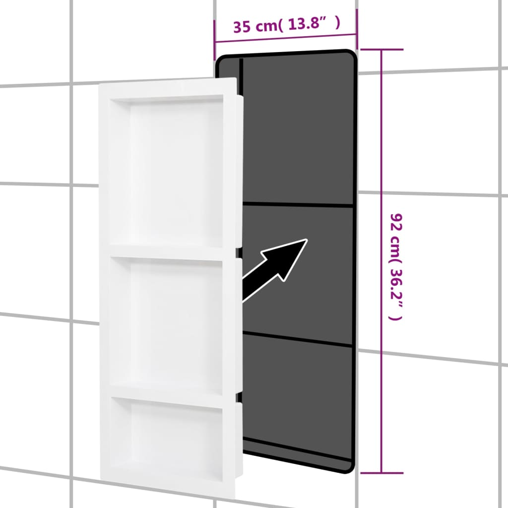 Duschnische Mattgrau 41x36x10 cm