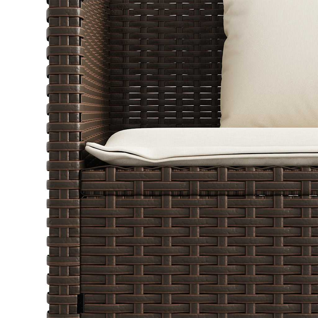 Gartenbank mit Kissen Schwarz Poly Rattan
