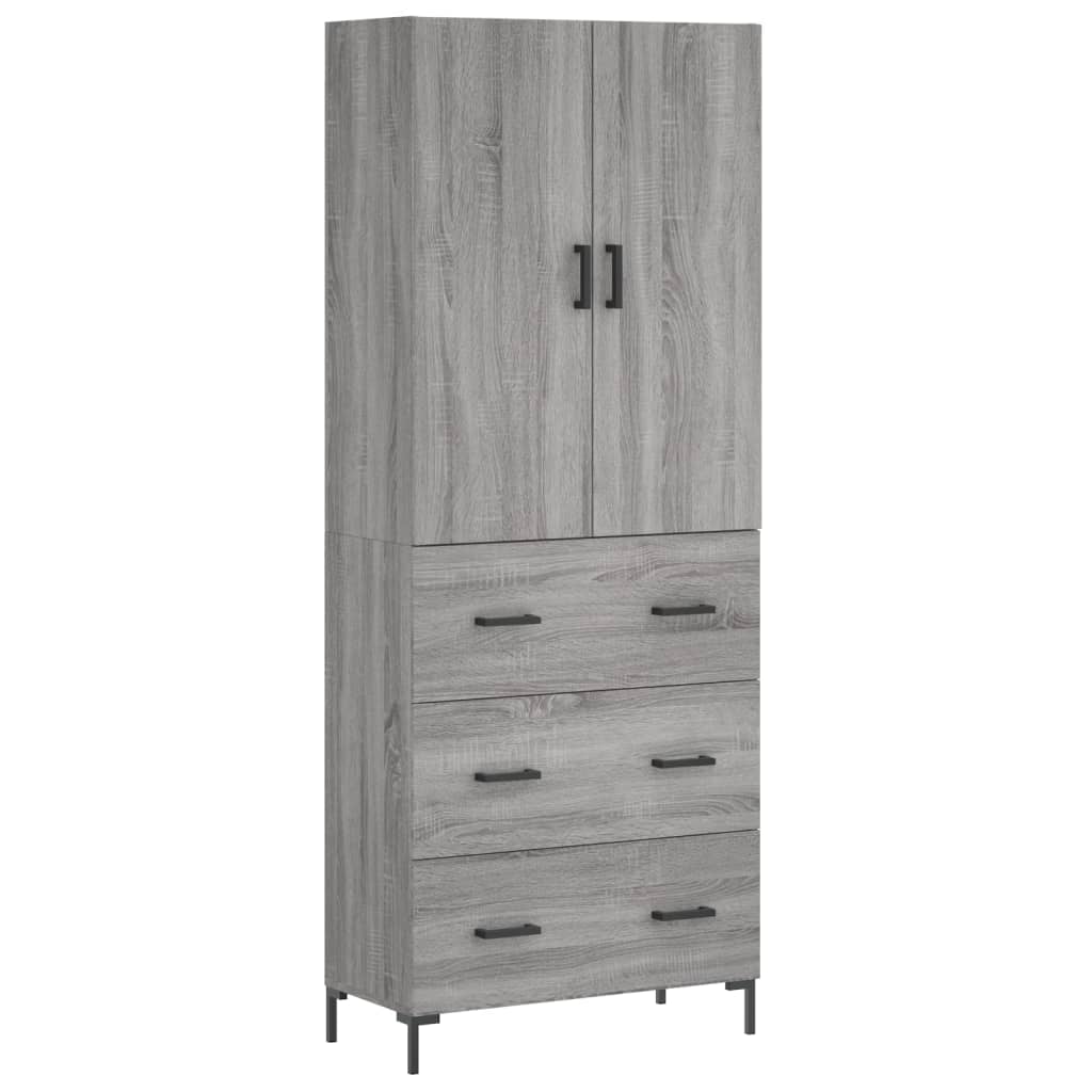 Highboard Betongrau 69,5x34x180 cm Holzwerkstoff