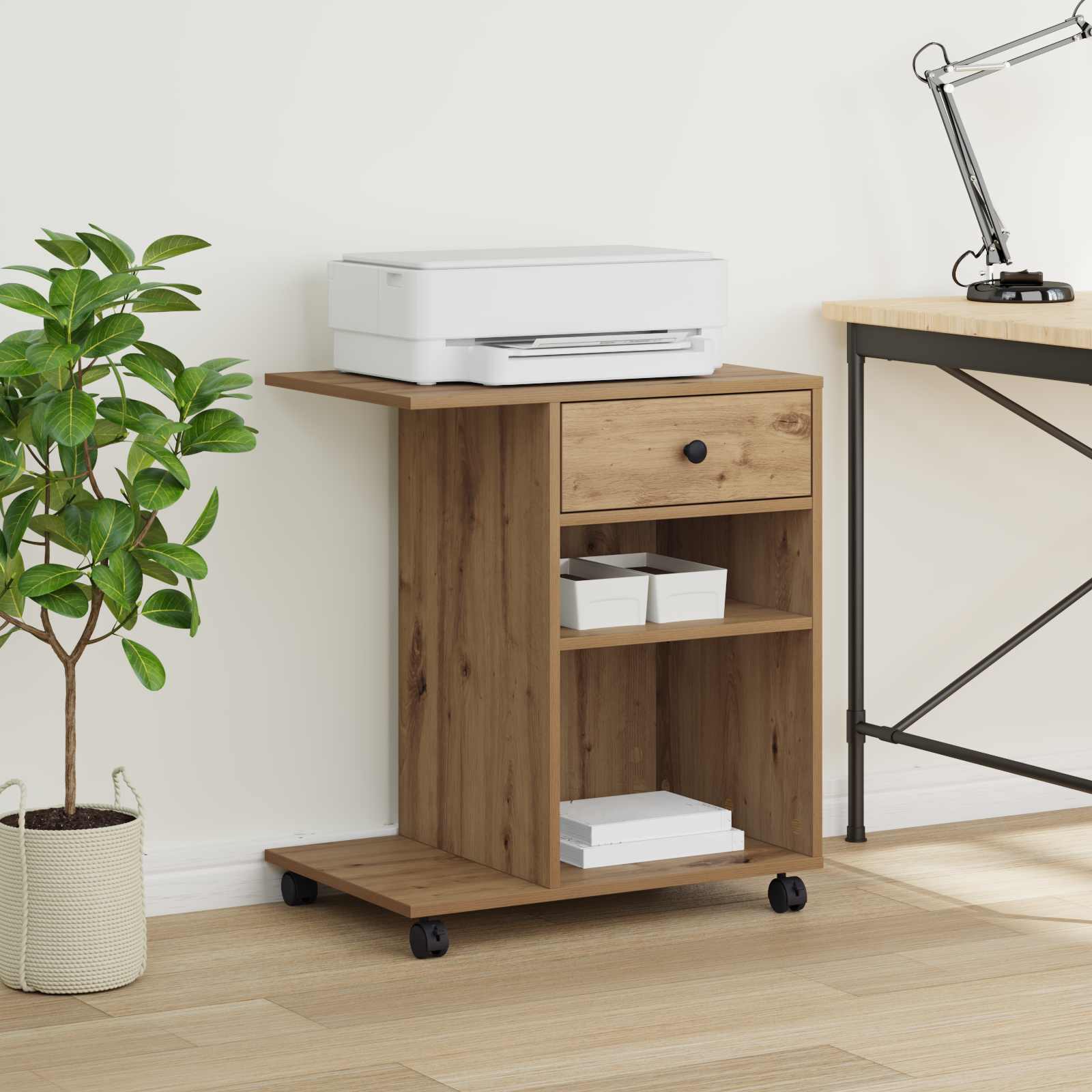 Druckerständer Uni Altholz 60 x 40 x 68.5 cm Holzwerkstoff