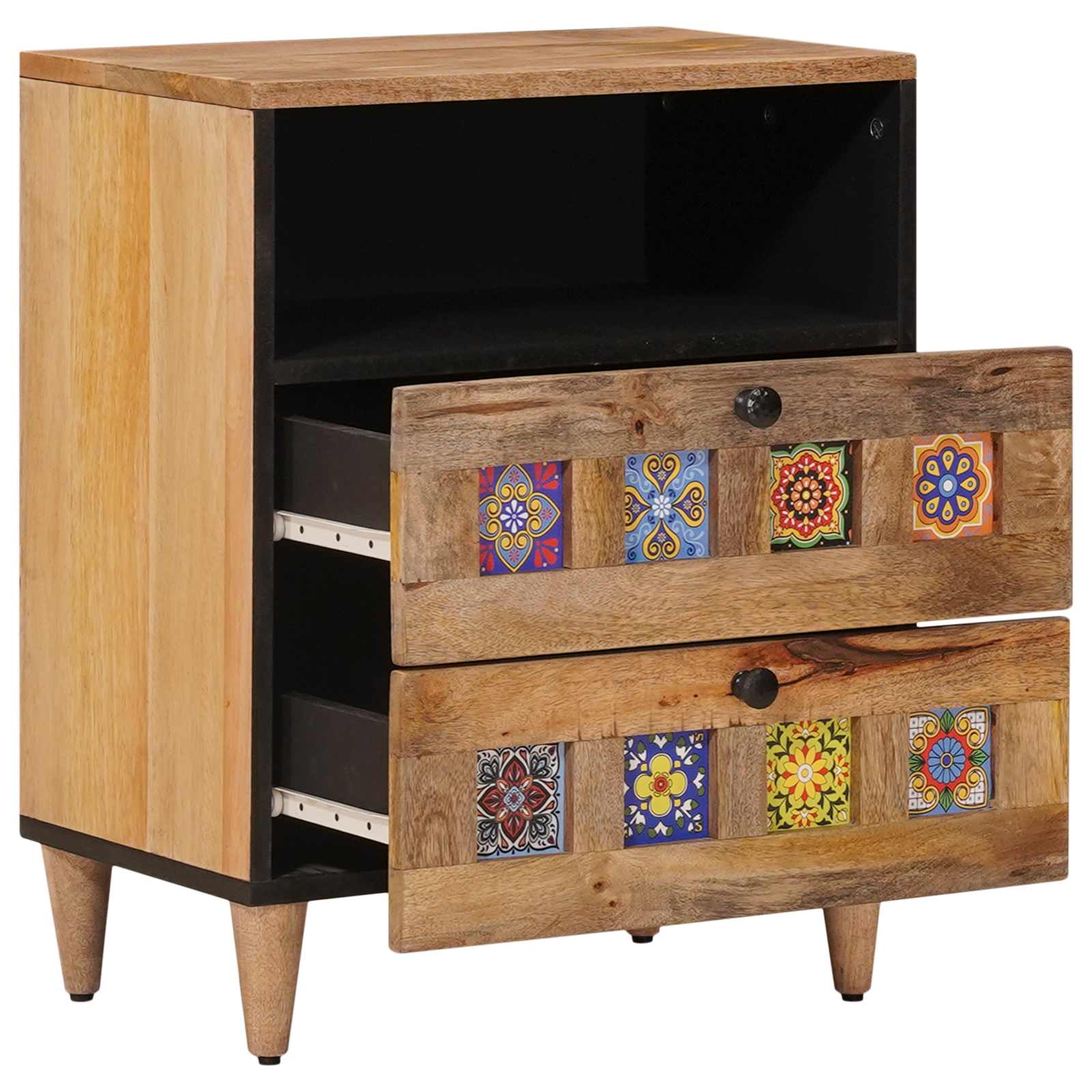 Nachttisch Braun 50 x 33 x 62 cm Massivholz Mango