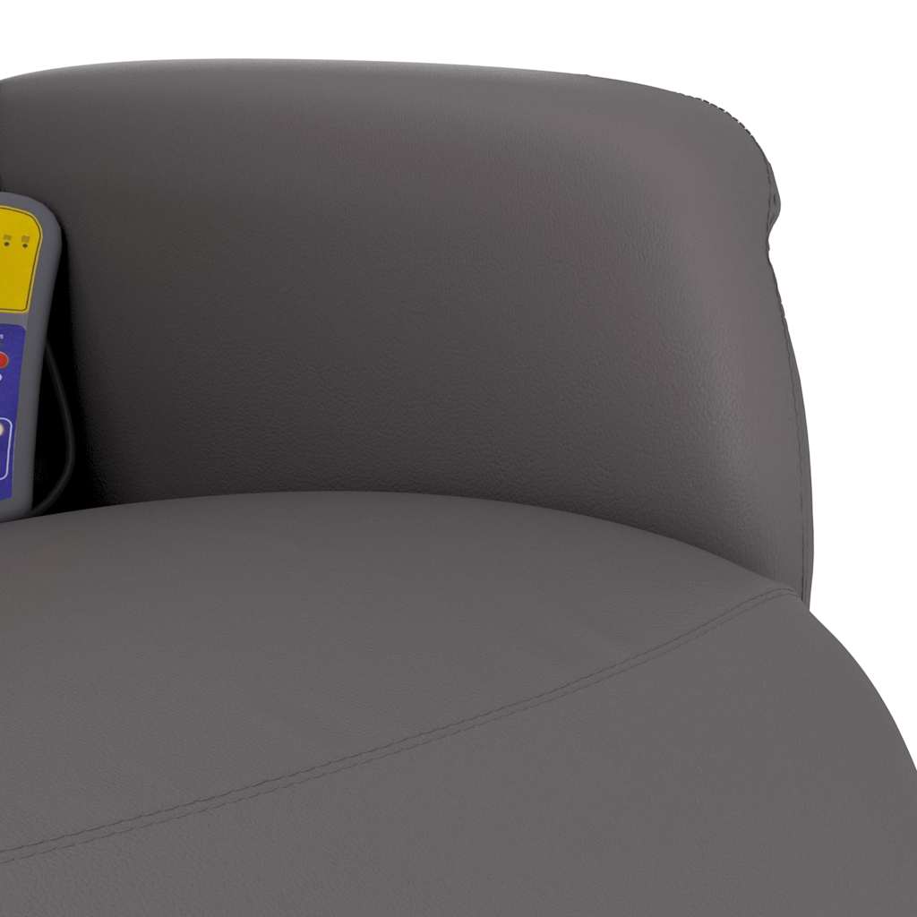 Massagesessel mit Fußteil Creme Kunstleder