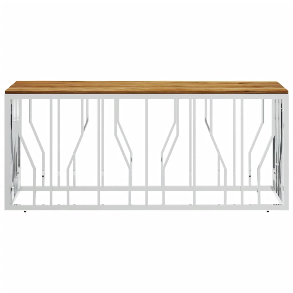 Couchtisch 110x45x45 cm Edelstahl und Glas