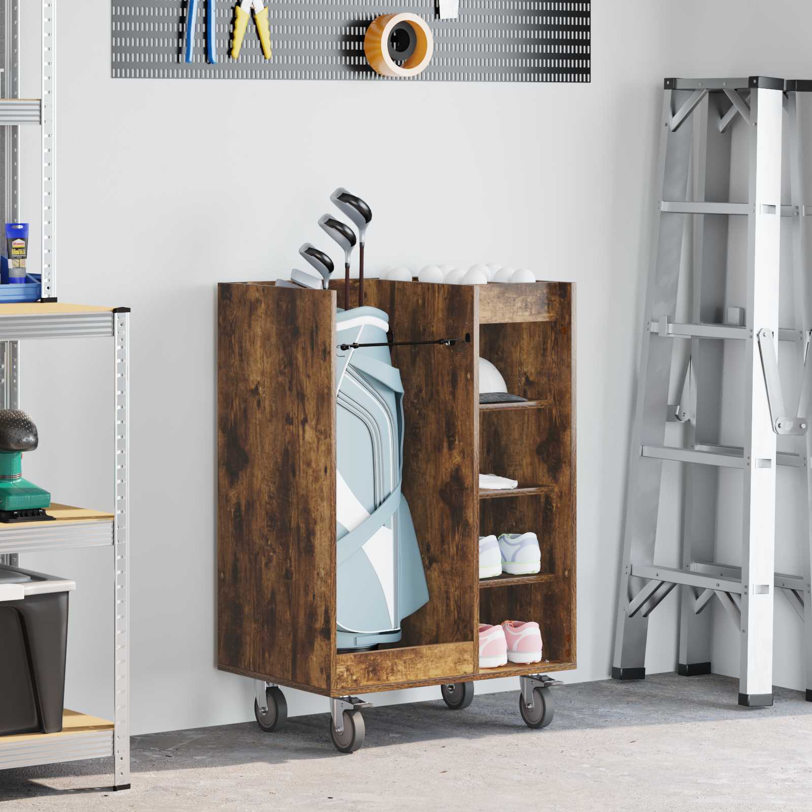 Golf Schrank Mit Rad Uni Weiß 65 x 45 x 98 cm