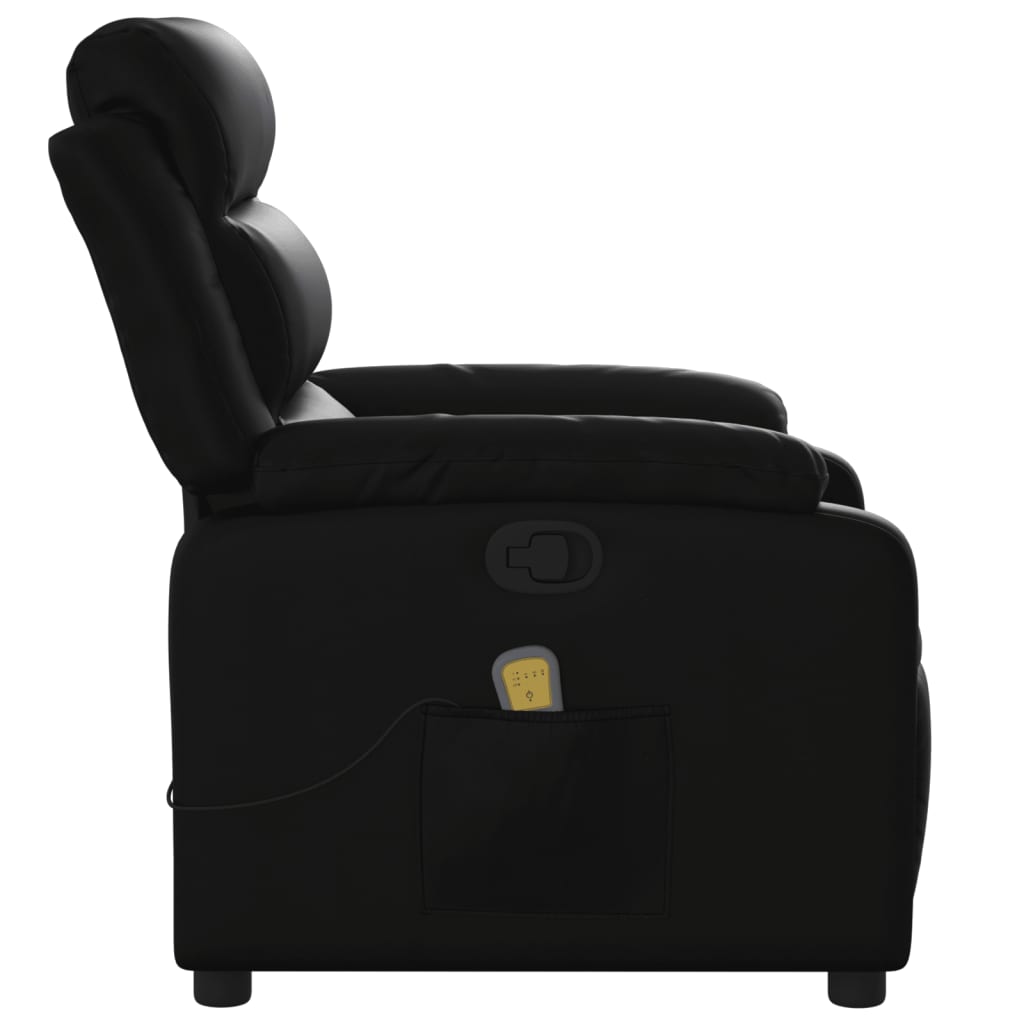 Massage-Relaxsessel, Kunstleder, Schwarz