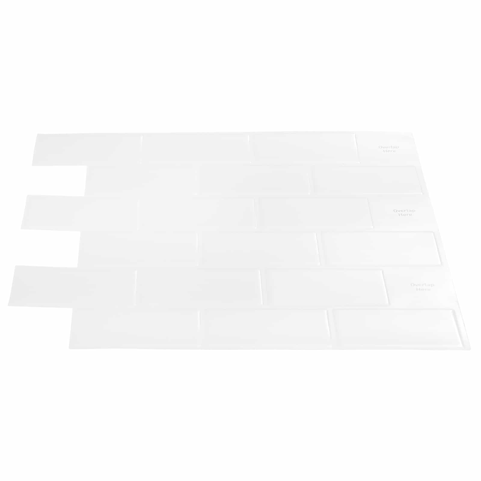 U-Bahn-Fliese 10 pcs Weiß Grau 30 x 30 cm Polyurethan und PET