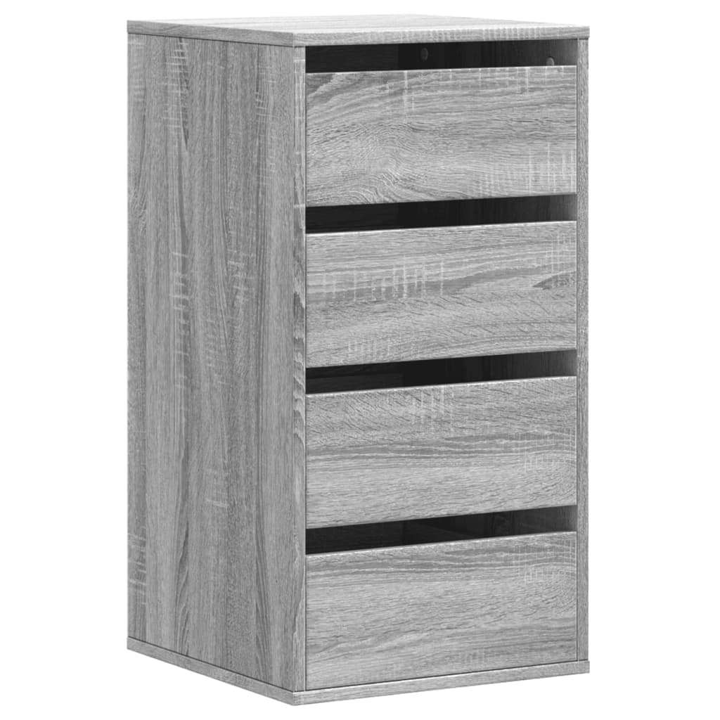 Schubladenschrank Schwarz Eichen-Optik 41 x 40 x 58 cm