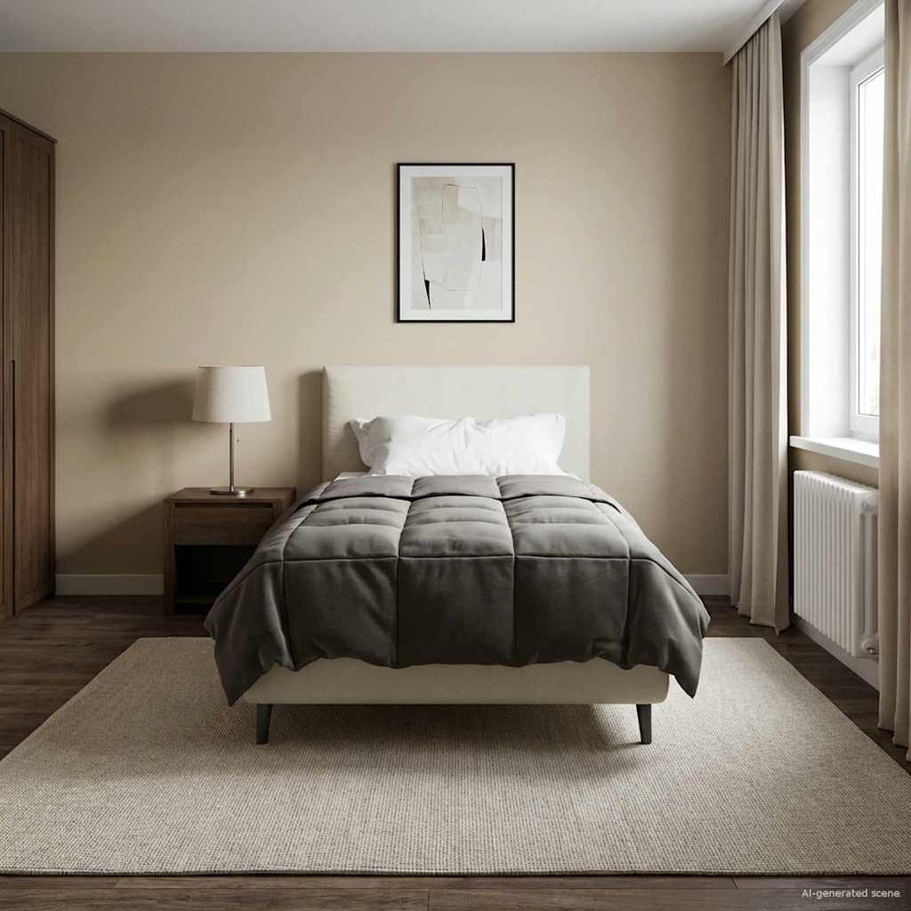 Winterbettdecke Gepolstert Anthrazit 240 x 260 cm Mikrofaser