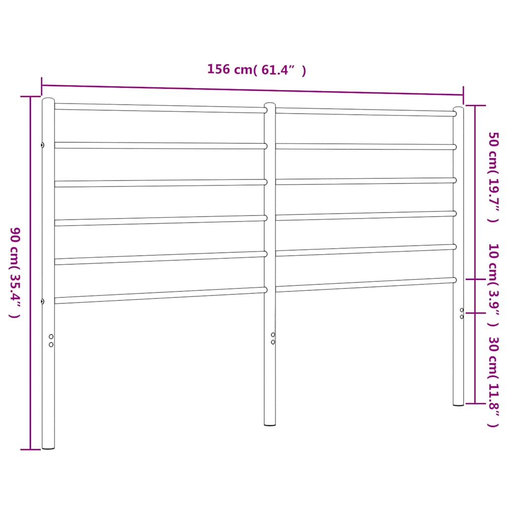 Ersatz-Kopfteil Metall Schwarz 80 cm
