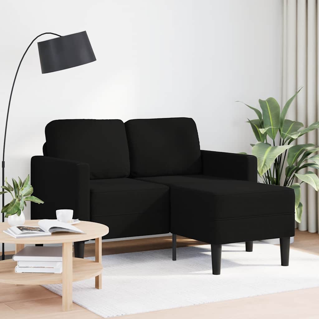 2-Sitzer-Sofa mit Chaiselongue L-Form Hellgrau 125 cm Stoff