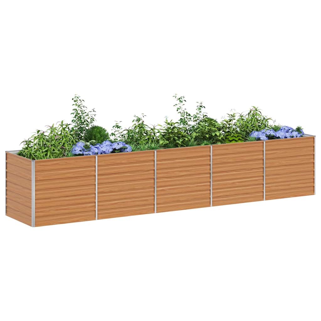 Hochbeet Hellbraun 100 x 100 x 77 cm Verzinkter Stahl