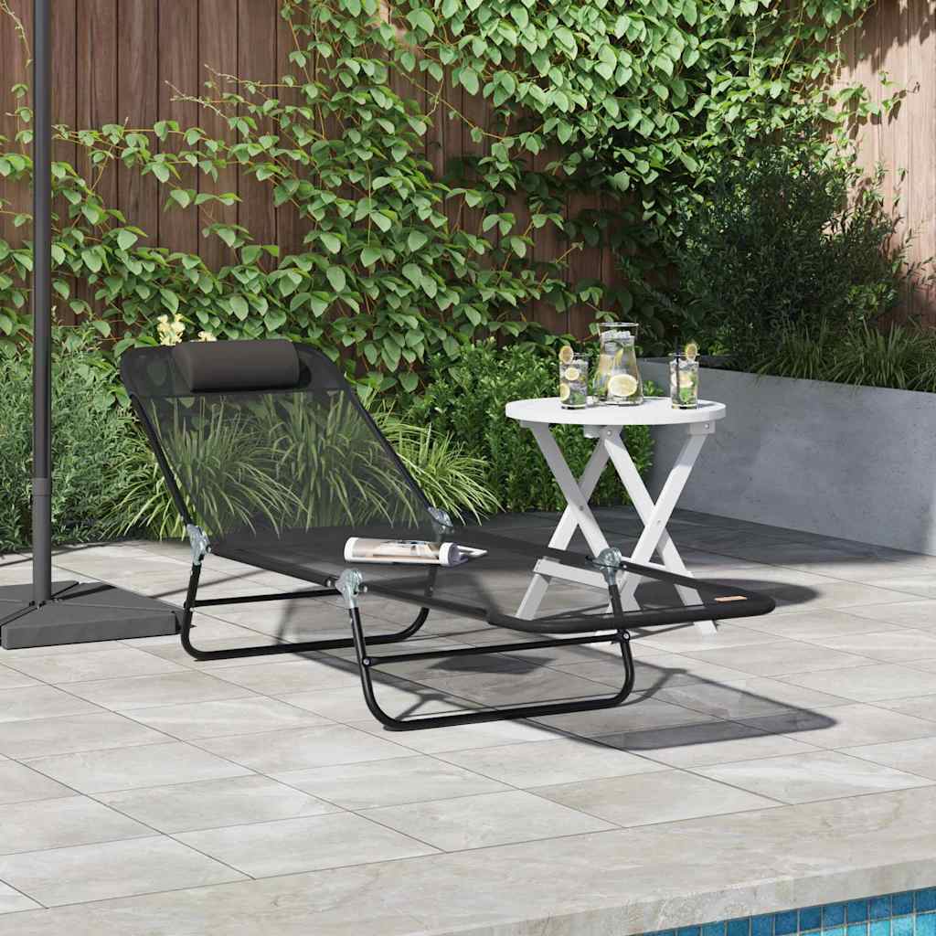 Klappbare Sonnenliege Creme 182 x 55 x 85,5 cm Textilene